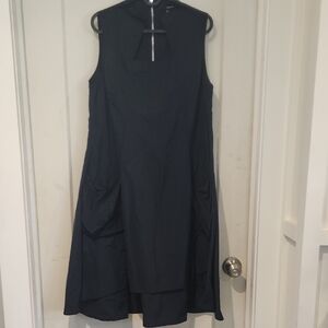 Elegant Dark Blue Sleeveless Dress